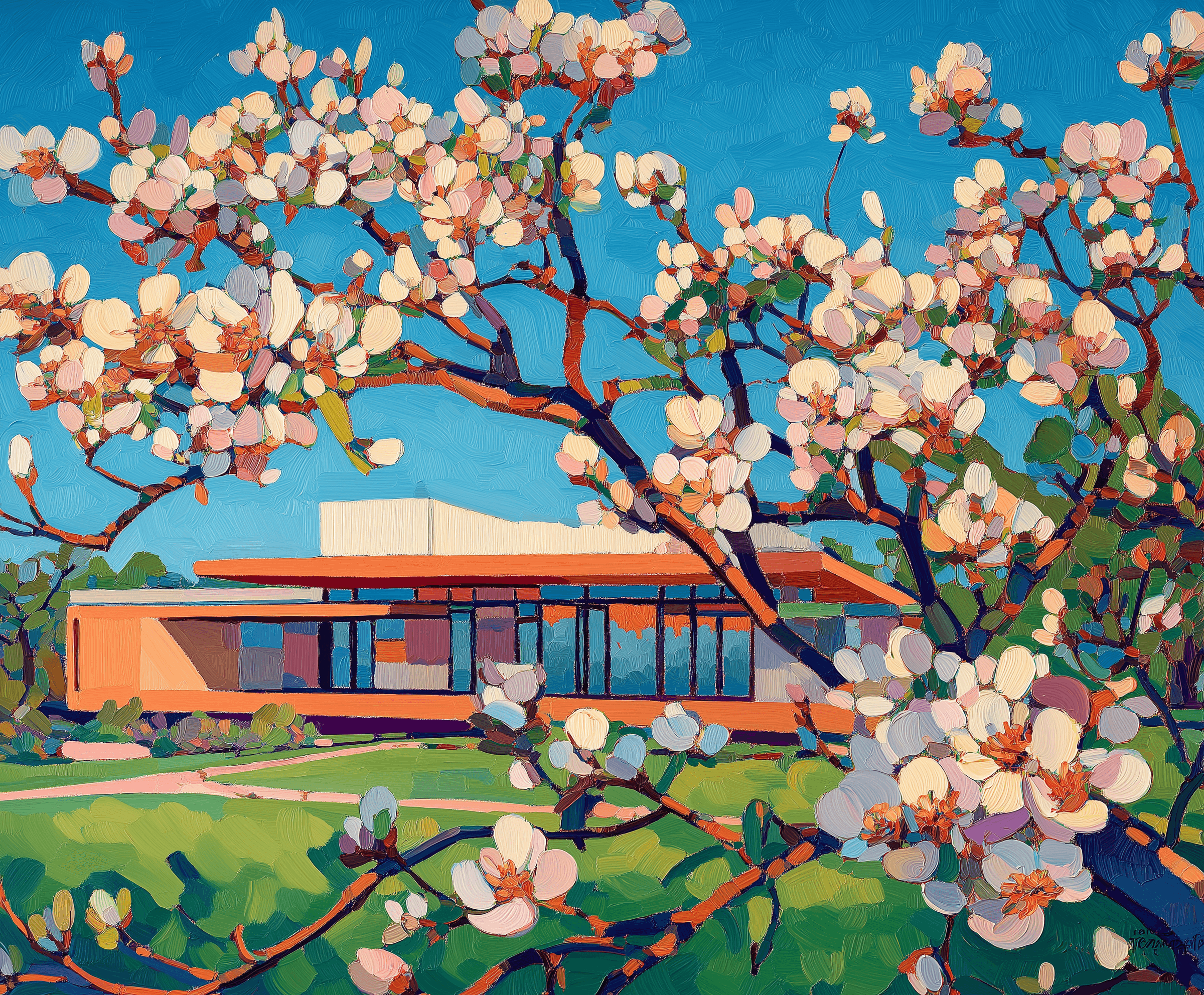 Reproduction of Almond blossom x Hockney – Galerie Mont-Blanc