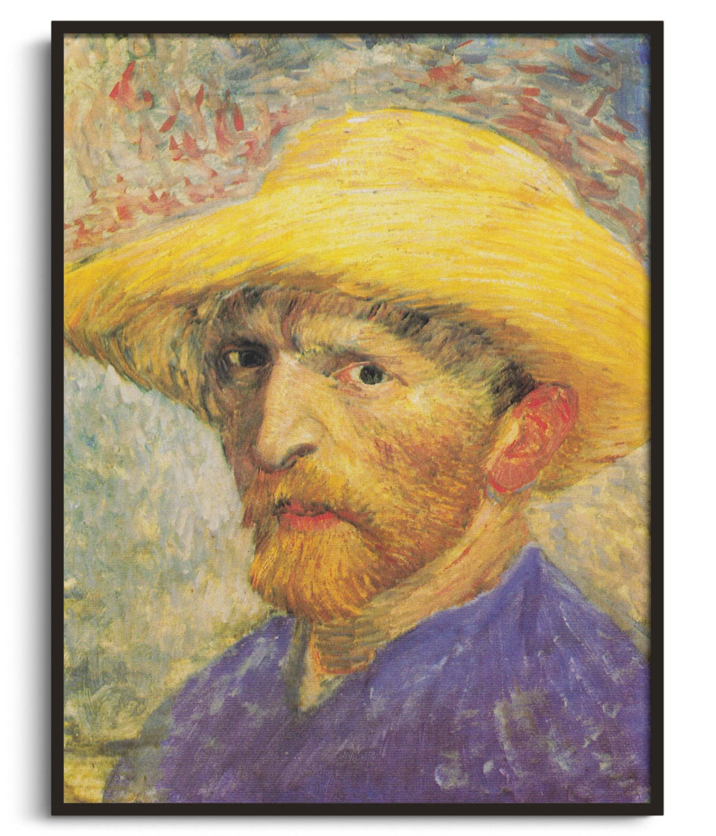 Reproduction of Self-portrait with a straw hat by Vincent Van Gogh