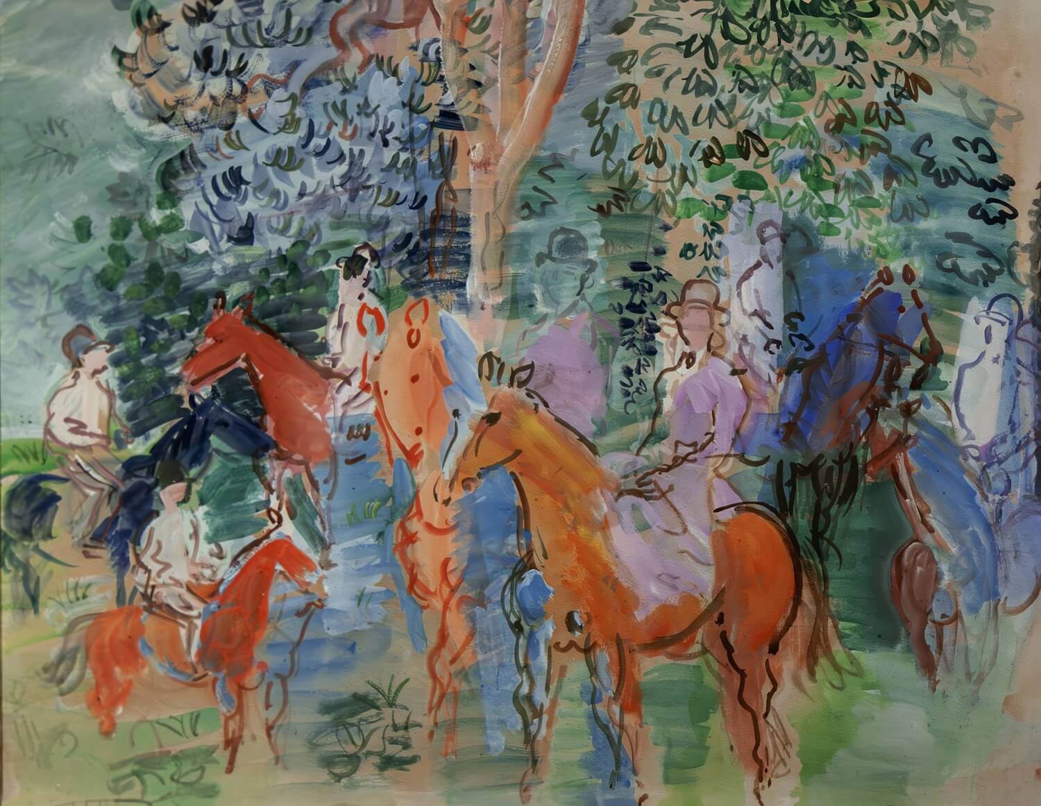 Reproduction of Count Harry Kessler's family on horseback - Raoul