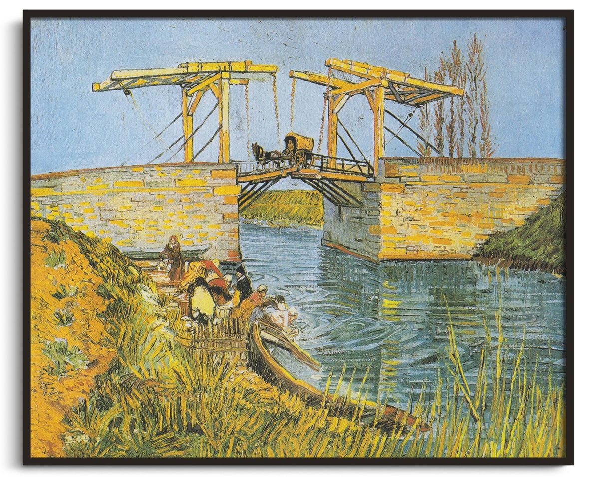 Reproduction de Le pont Langlois avec des lavandières de Van Gogh