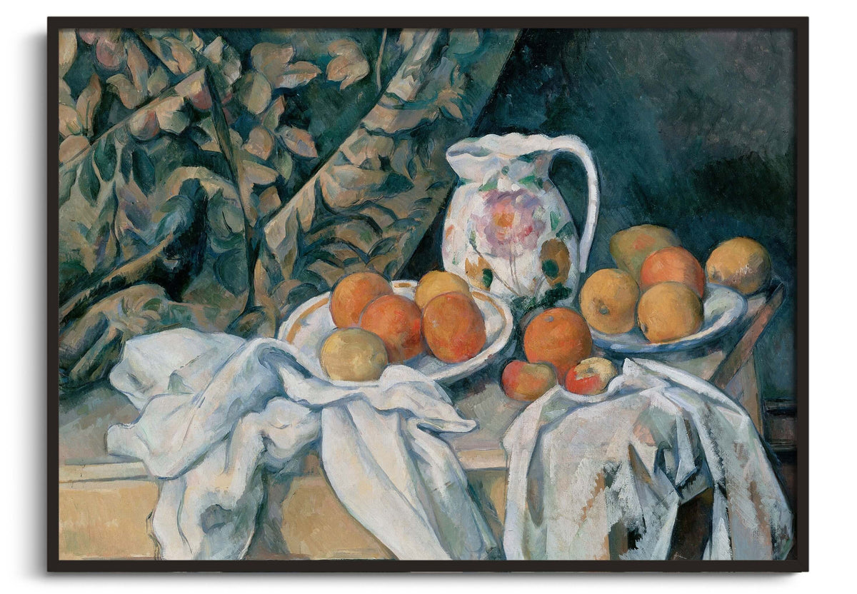 Reproduction of Still Life with a Curtain by Paul Cézanne