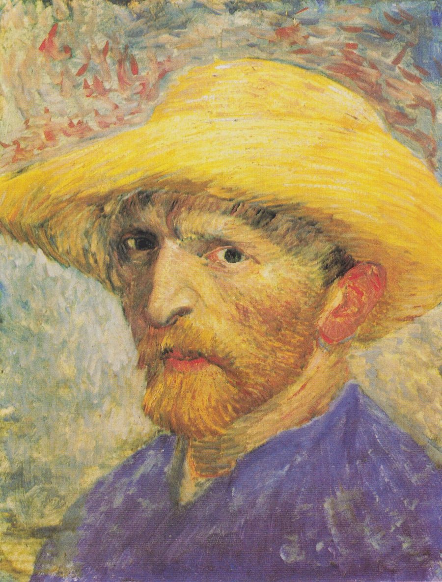 Self-portrait with straw hat - Vincent Van Gogh