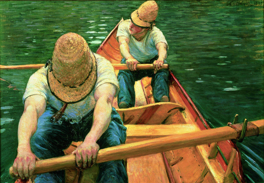 Canoeists rowing on the Yerres - Gustave Caillebotte