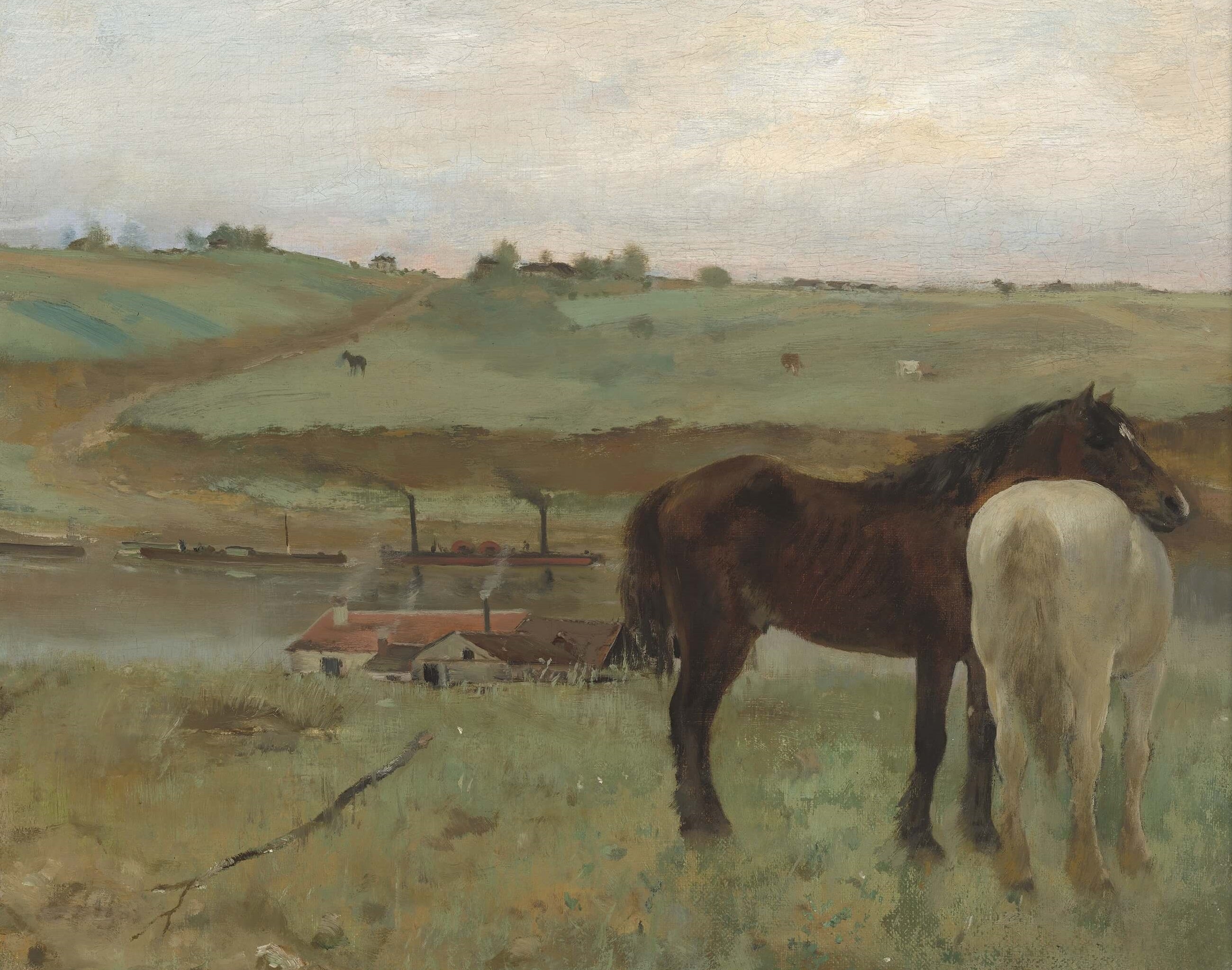 Reproduction de Chevaux dans une prairie de Edgar Degas – Galerie Mont ...