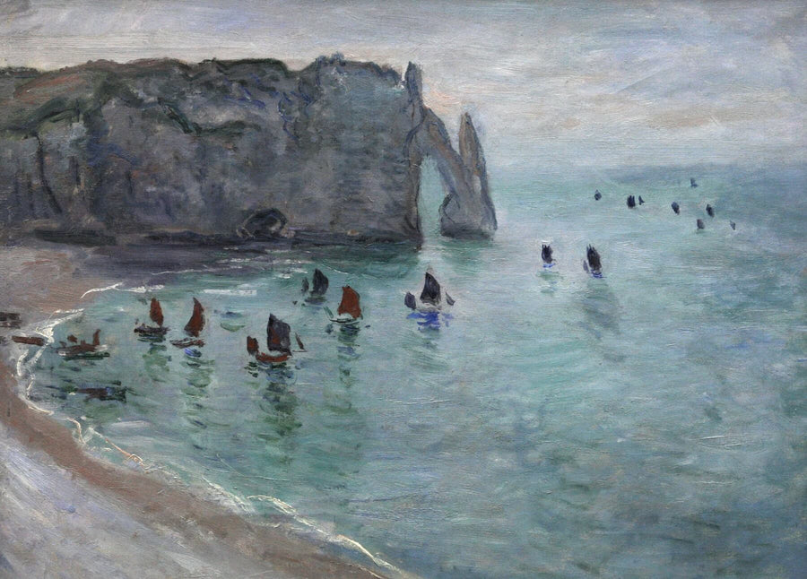 Étretat, la porte d'Aval: fishing boats leaving the harbour - Claude Monet
