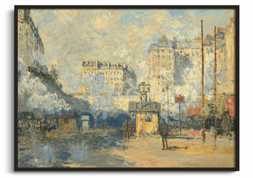 Außenansicht des Bahnhofs Saint-Lazare, Sonneneffekt - Claude Monet
