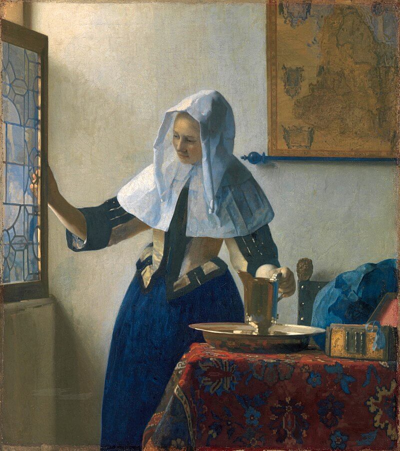 Junge Frau mit Wasserkanne am Fenster - Johannes Vermeer