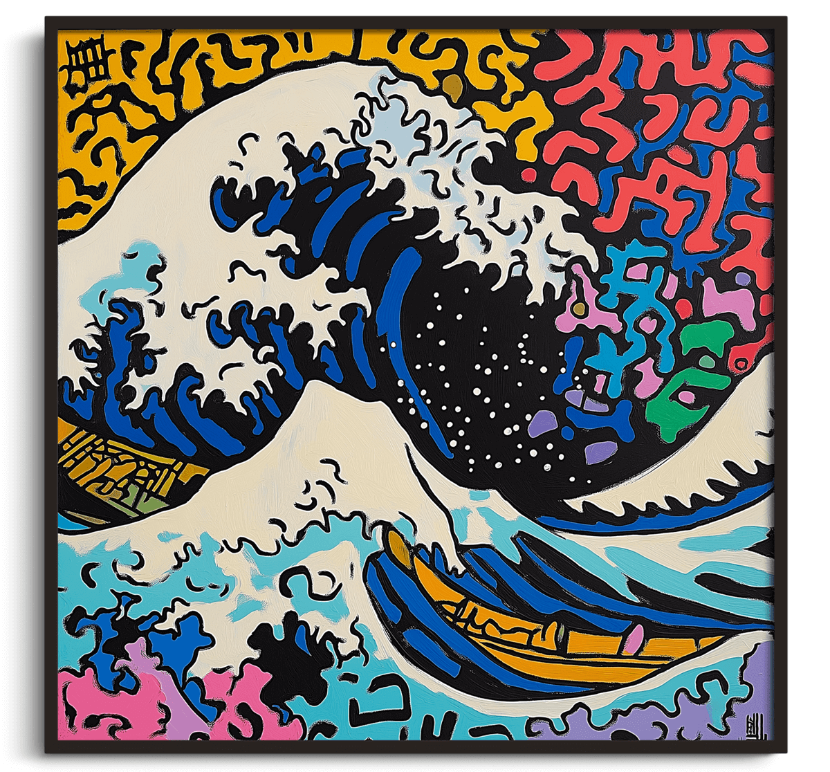 Reproduktion von Die große Welle vor Kanagawa x Dali – Galerie Mont-Blanc, image size:1200x1116