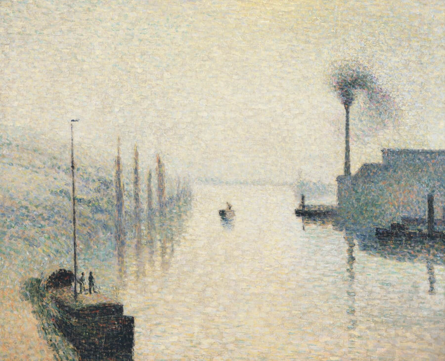 The Seine at Rouen, Lacroix Island, fog effect - Camille Pissarro