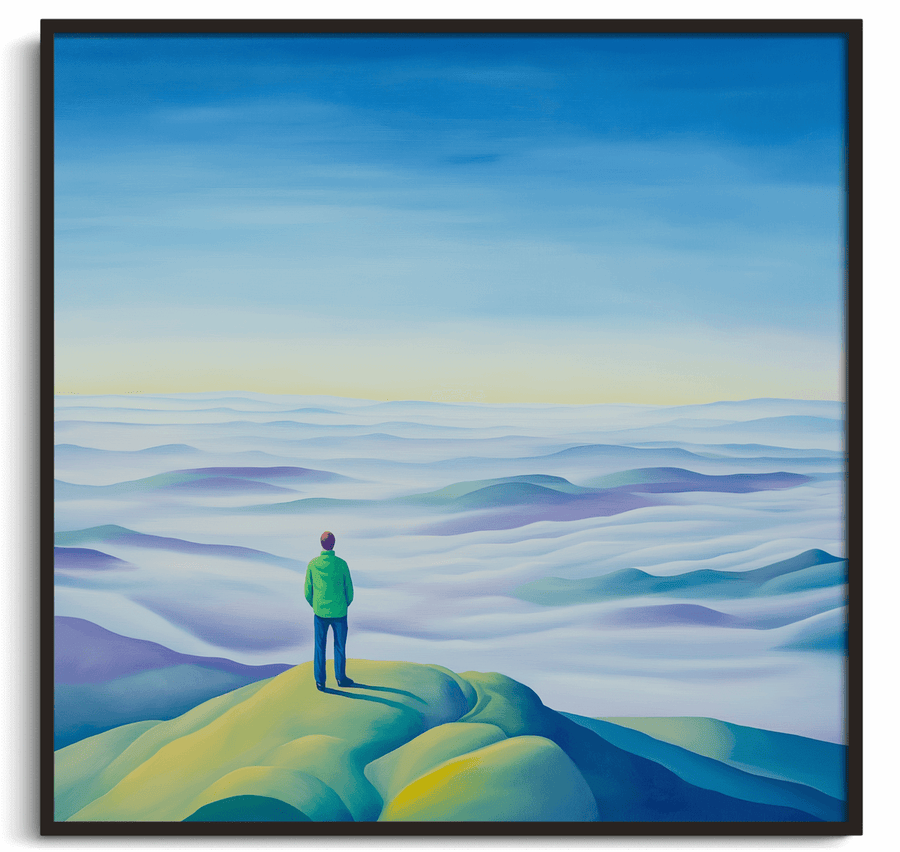 The Traveller over the Sea of Clouds x Hockney