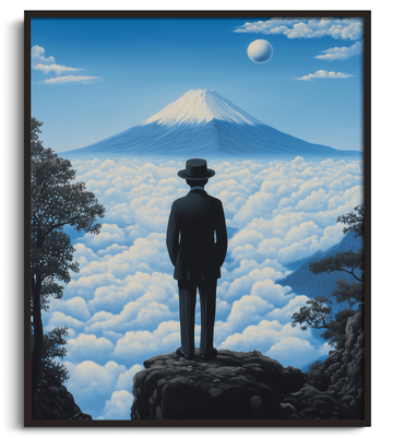 Le Voyageur au dessus de la Mer de Nuages x Magritte