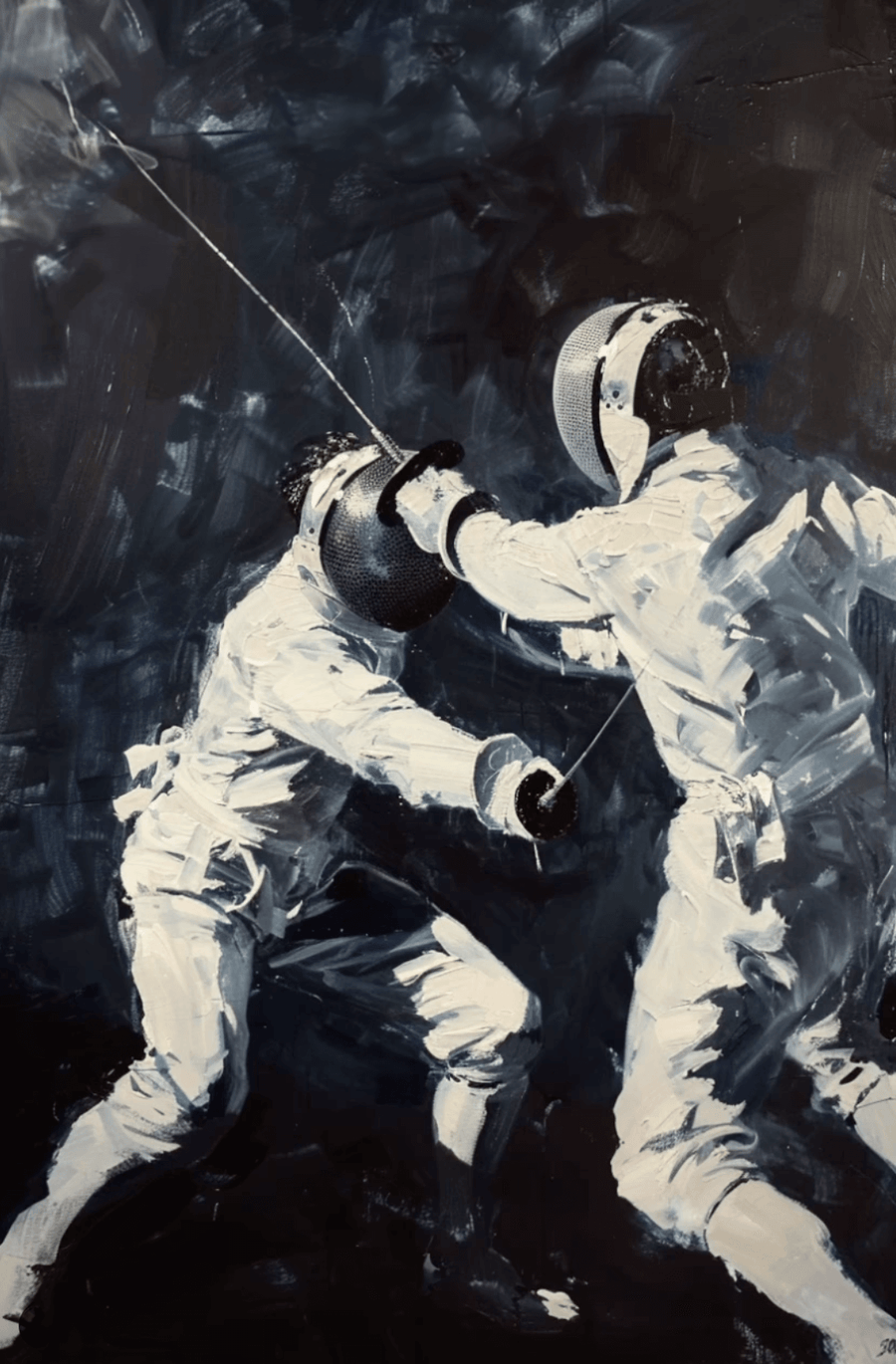 Dueling fencers x Manet