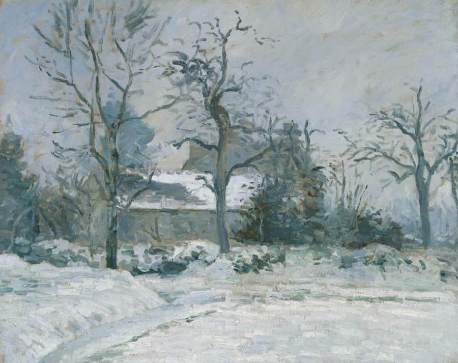 Piette's House in Montfoucault, Snow Effect - Camille Pissarro