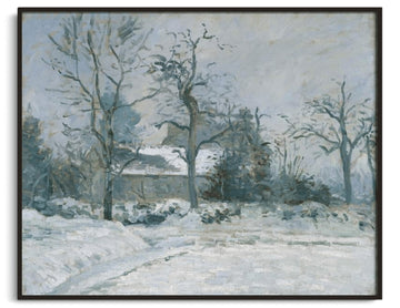 Piette's House in Montfoucault, Snow Effect - Camille Pissarro