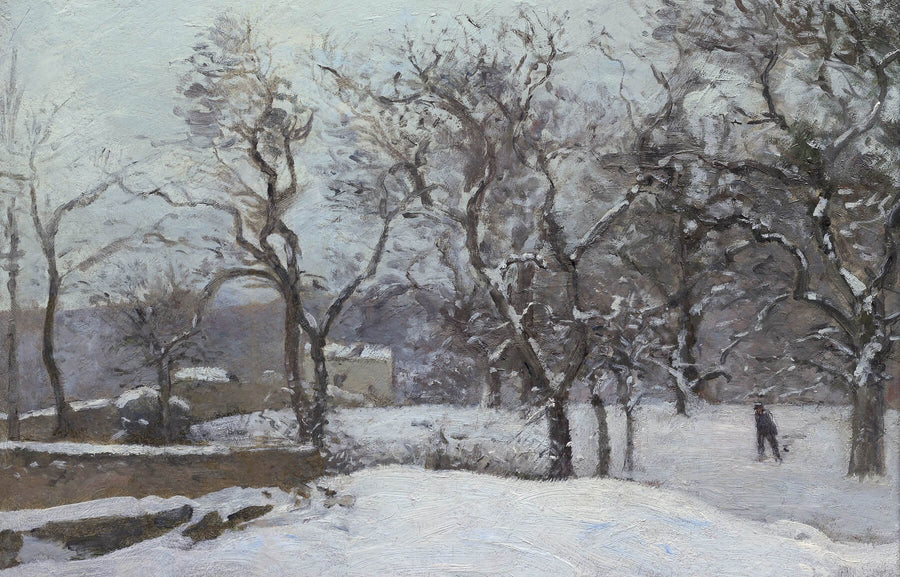 Park des Schlosses Pont unter Schnee, Louveciennes – Camille Pissarro