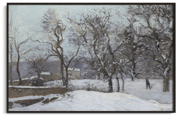 Park of the Château du Pont under snow, Louveciennes - Camille Pissarro