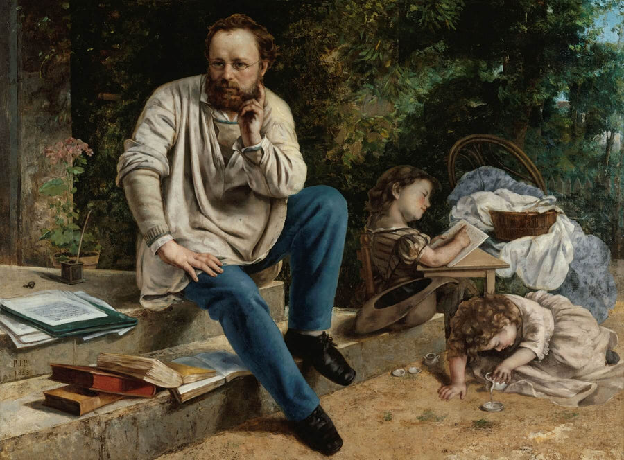 Pierre Joseph Proudhon und seine Kinder im Jahr 1853 - Gustave Courbet