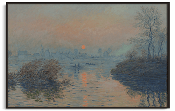 Soleil couchant sur la seine à Lavacourt, effet d'hiver - Claude Monet