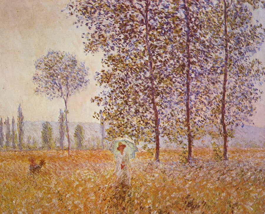 Under the Poplars, the effect of the sun - Claude Monet
