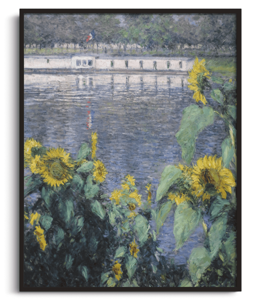 Sonnenblumen am Ufer der Seine - Gustave Caillebotte