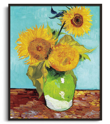 Trois tournesols dans un vase - Vincent Van Gogh