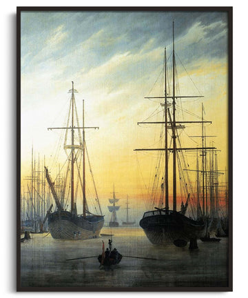 View of a harbor - Caspar David Friedrich