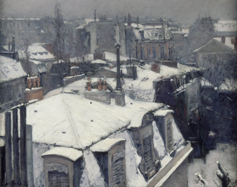 Blick auf Dächer (Schnee-Effekt) - Gustave Caillebotte