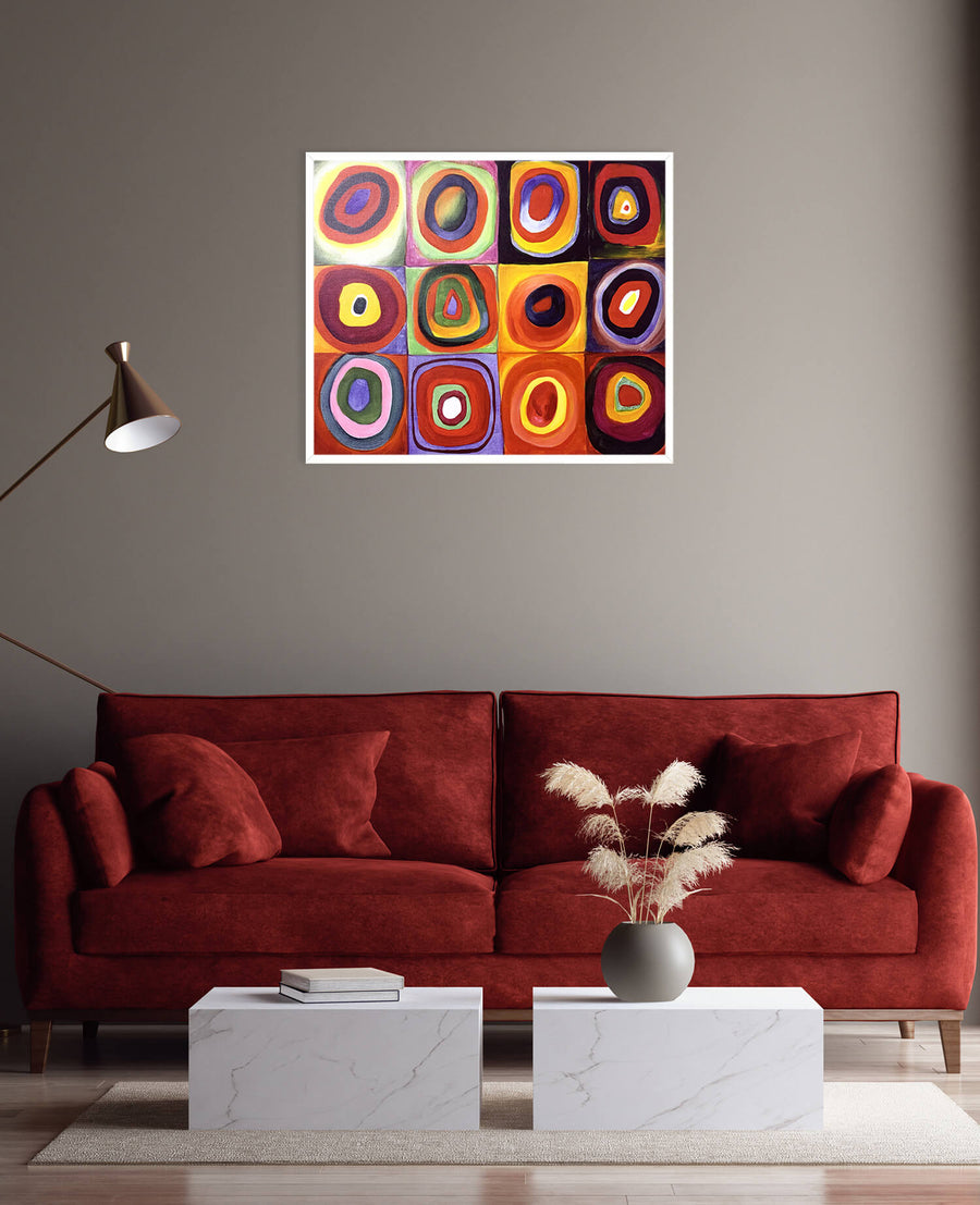Farbstudie, Quadrate mit konzentrischen Kreisen - Vassily Kandinsky