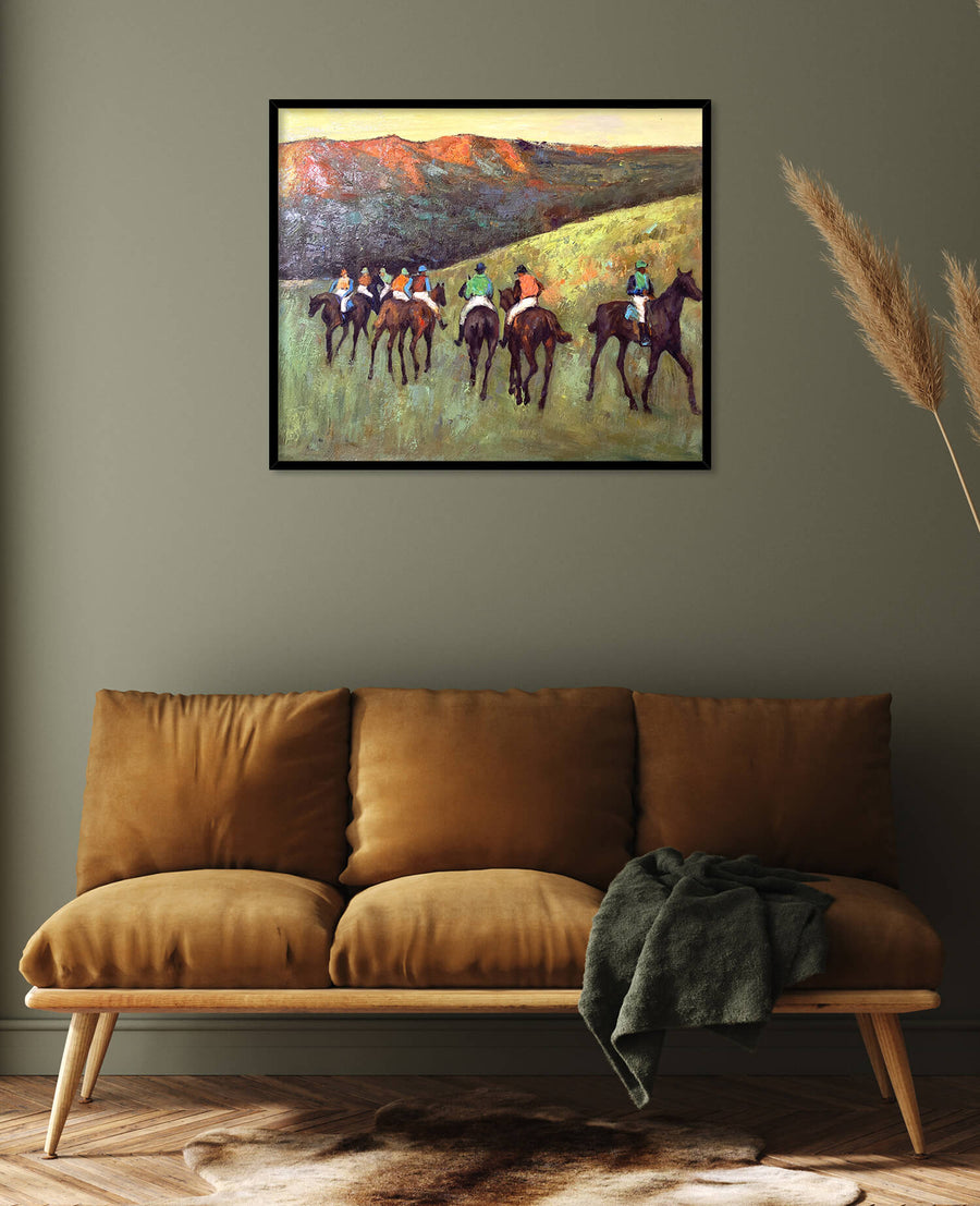 Course de chevaux dans un paysage - Edgar Degas