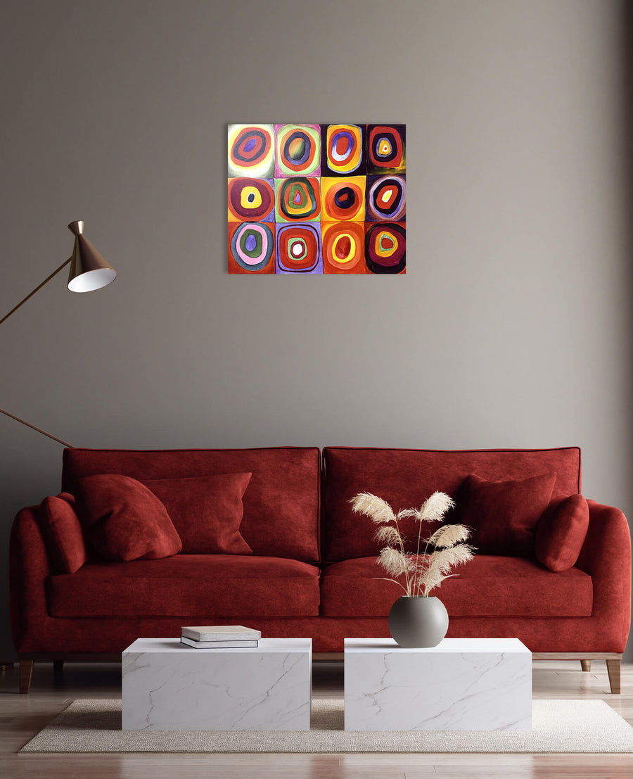 Farbstudie, Quadrate mit konzentrischen Kreisen - Vassily Kandinsky
