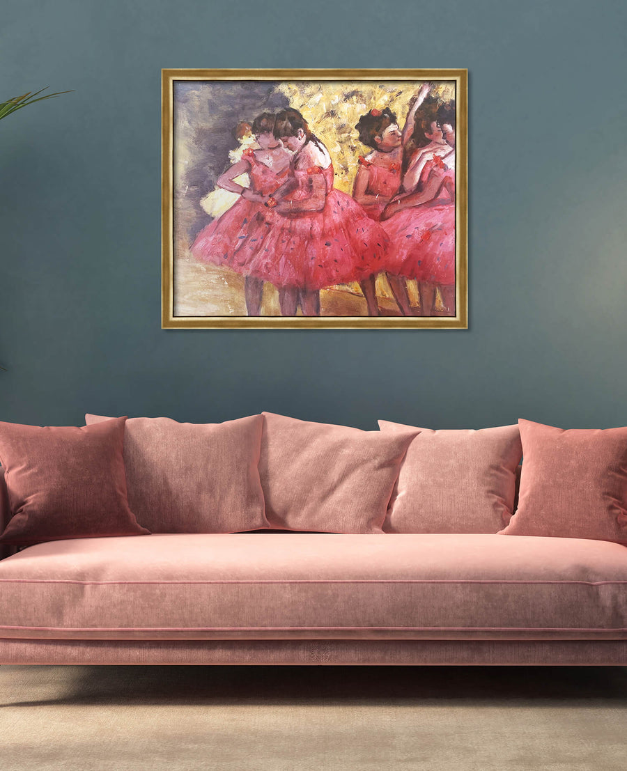 Die rosa Tänzerinnen vor dem Ballett - Edgar Degas