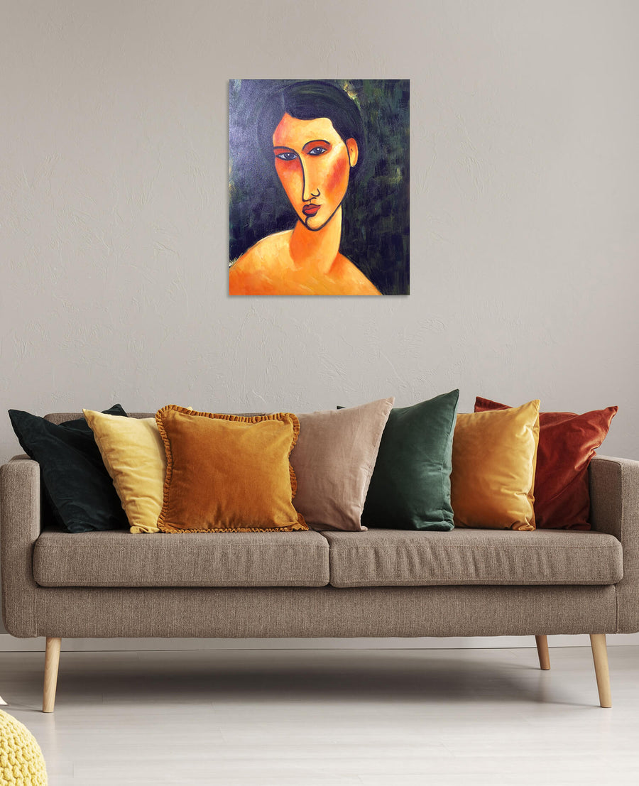 Junge Frau mit blauen Augen - Amedeo Modigliani