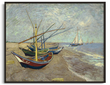 Bateaux de pêche sur la plage des Saintes-Maries - Vincent Van Gogh