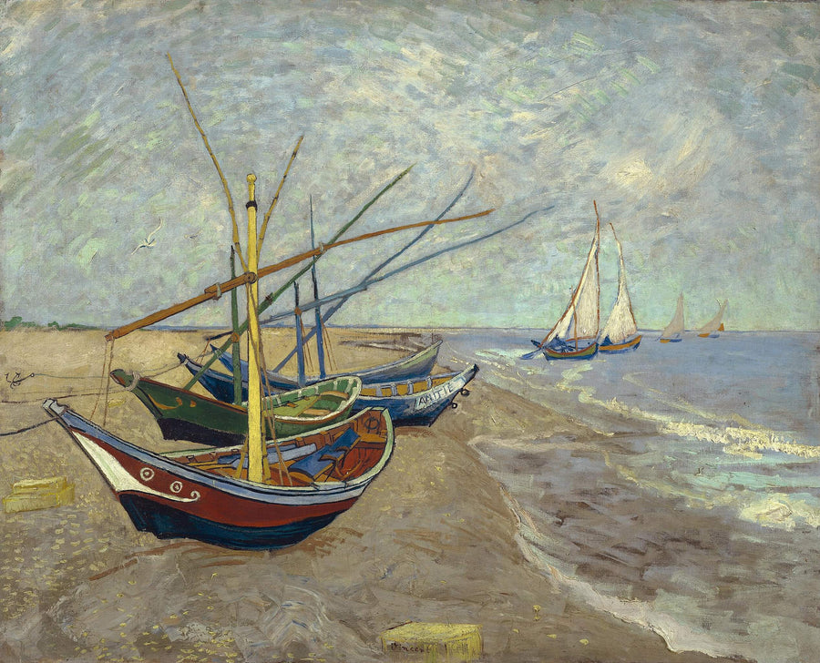 Fishing boats on the beach of Les Saintes-Maries - Vincent Van Gogh