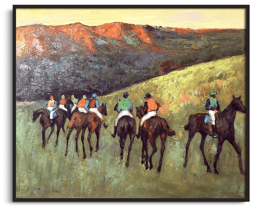 Course de chevaux dans un paysage - Edgar Degas