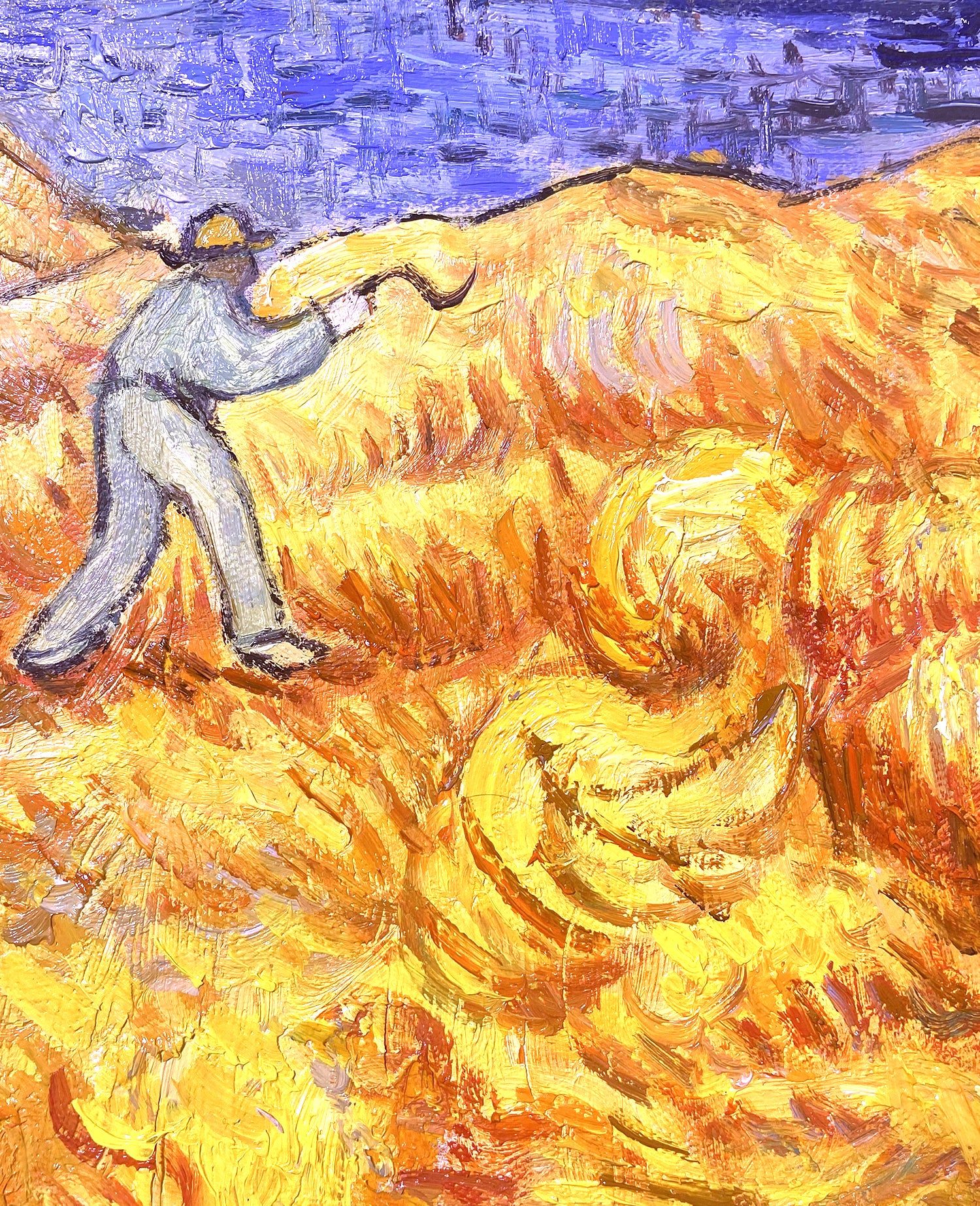 Tableau Van Gogh - Champ De Blé Derrière Saint-Paul (1889) - Reproduction Sur Toile, Prêt à Accrocher, Neuf.