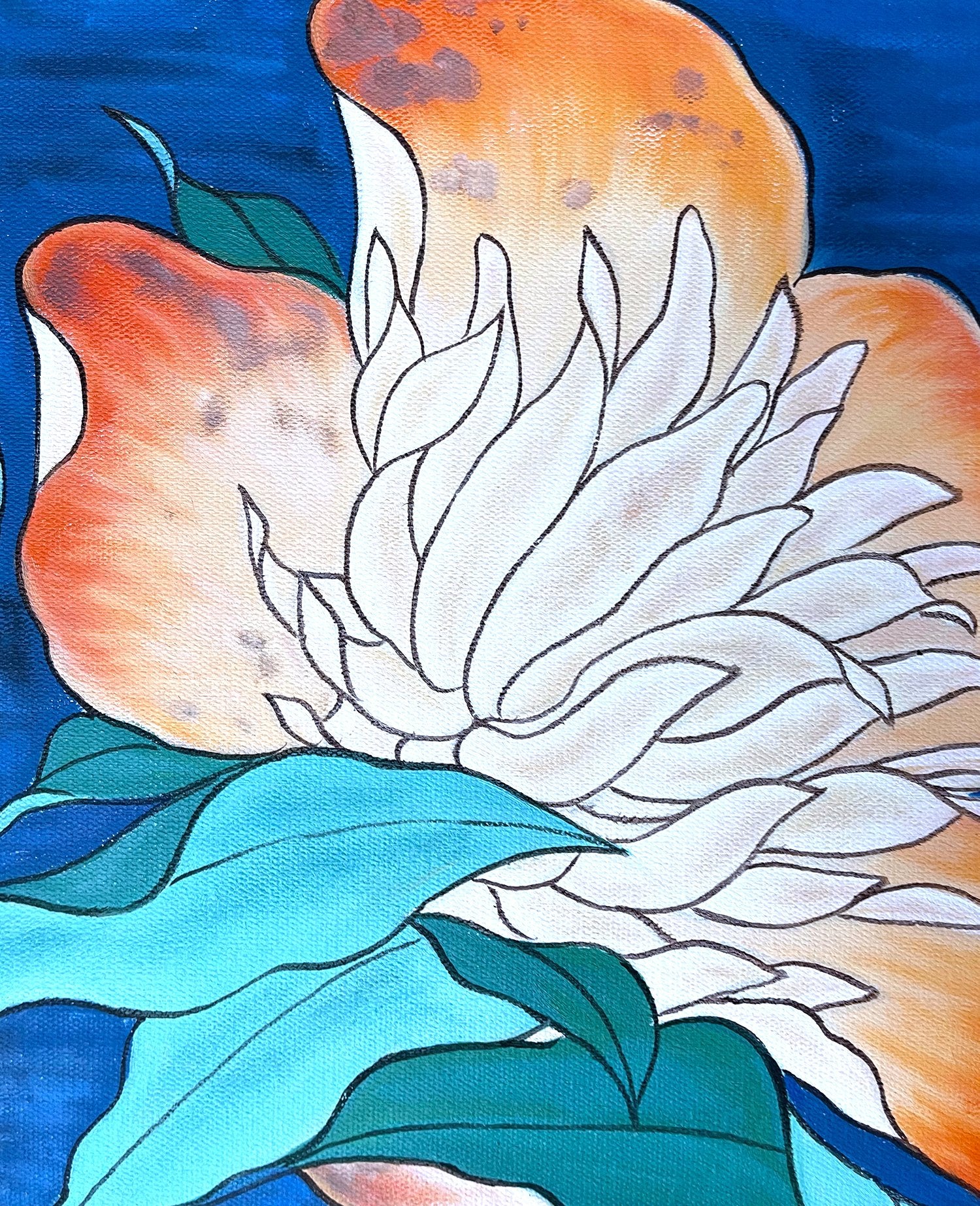 Reproduction of Canary and Peonies by Hokusai – Galerie Mont-Blanc