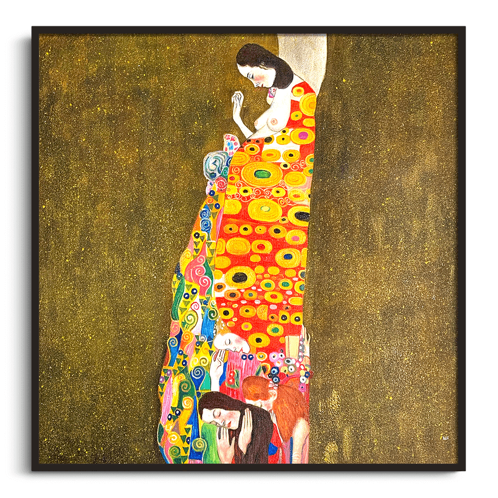 Gustav Klimt Peinture célèbre (musique) Impression sur toile Cadeau Décoration murale Décoration moderne 20 x 30 cm