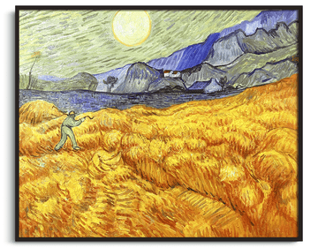 Champ de blé derrière l'hospice Saint-Paul avec un faucheur - Vincent Van Gogh