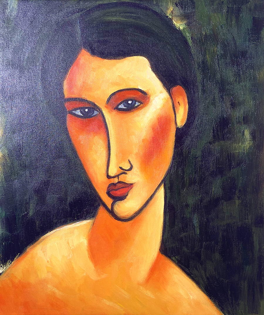 Reproduction of Young girl with Blue Eyes by Amedeo Modigliani Reproduction of Young girl with Blue Eyes by Amedeo Modigliani