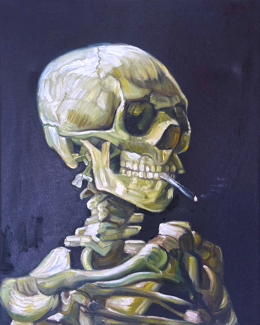 skull with cigarette van gogh The Painting No One Fully Understands This Van Gogh Framed art print is matted and placed in black wood frame ready to hang on your wall in your home or office Vincent van Gogh - Head