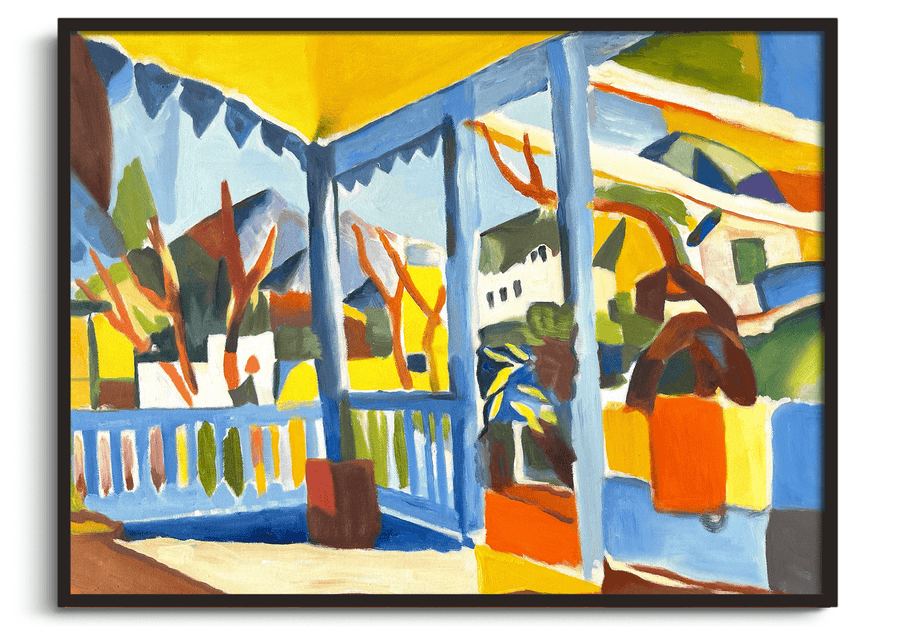 Terrasse de la maison de campagne à St. Germain - August Macke